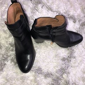 Black Leather Booties